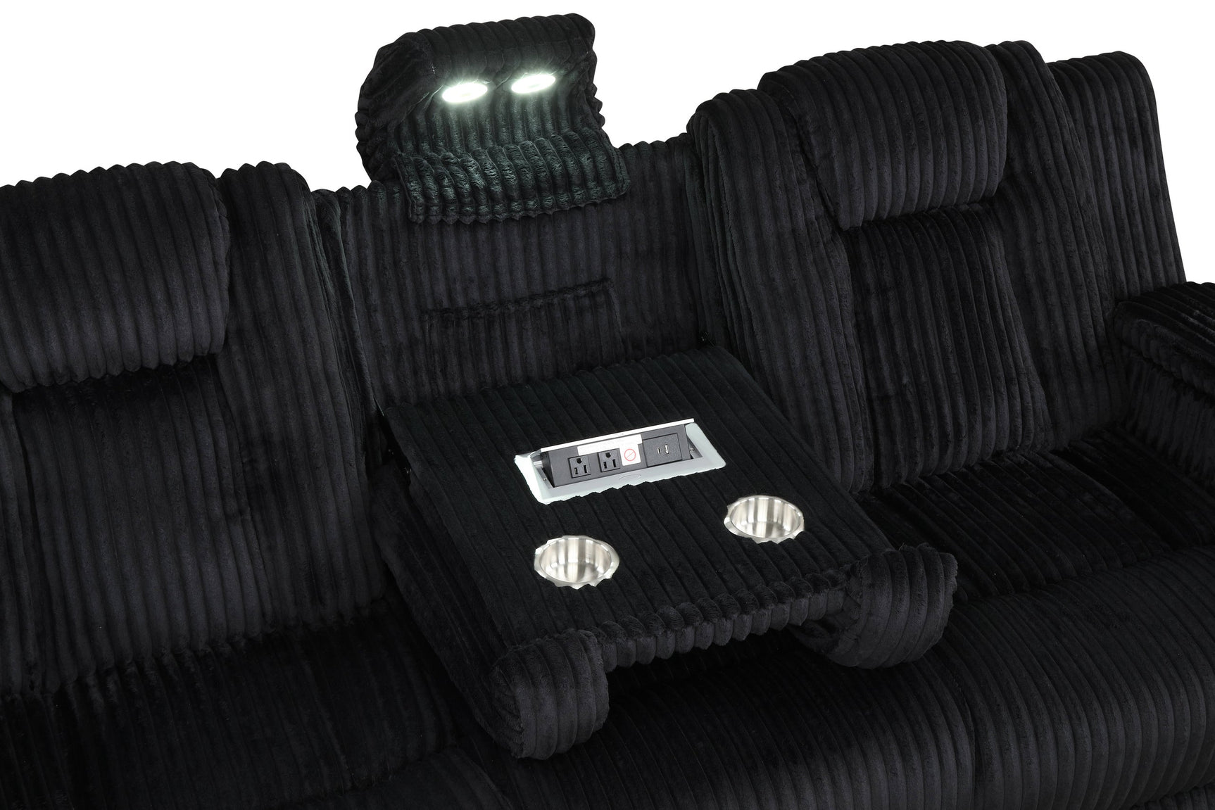 Hulk Black Fabric 3-Piece Reclining Set