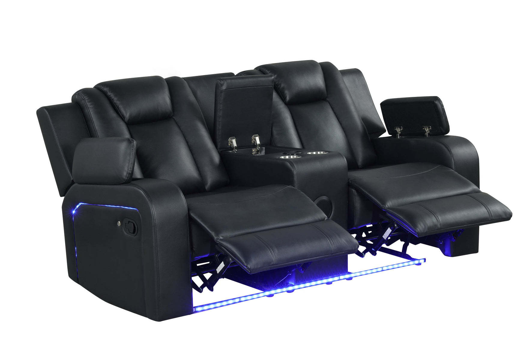Hulk Black Leather Gel 3-Piece Reclining Set