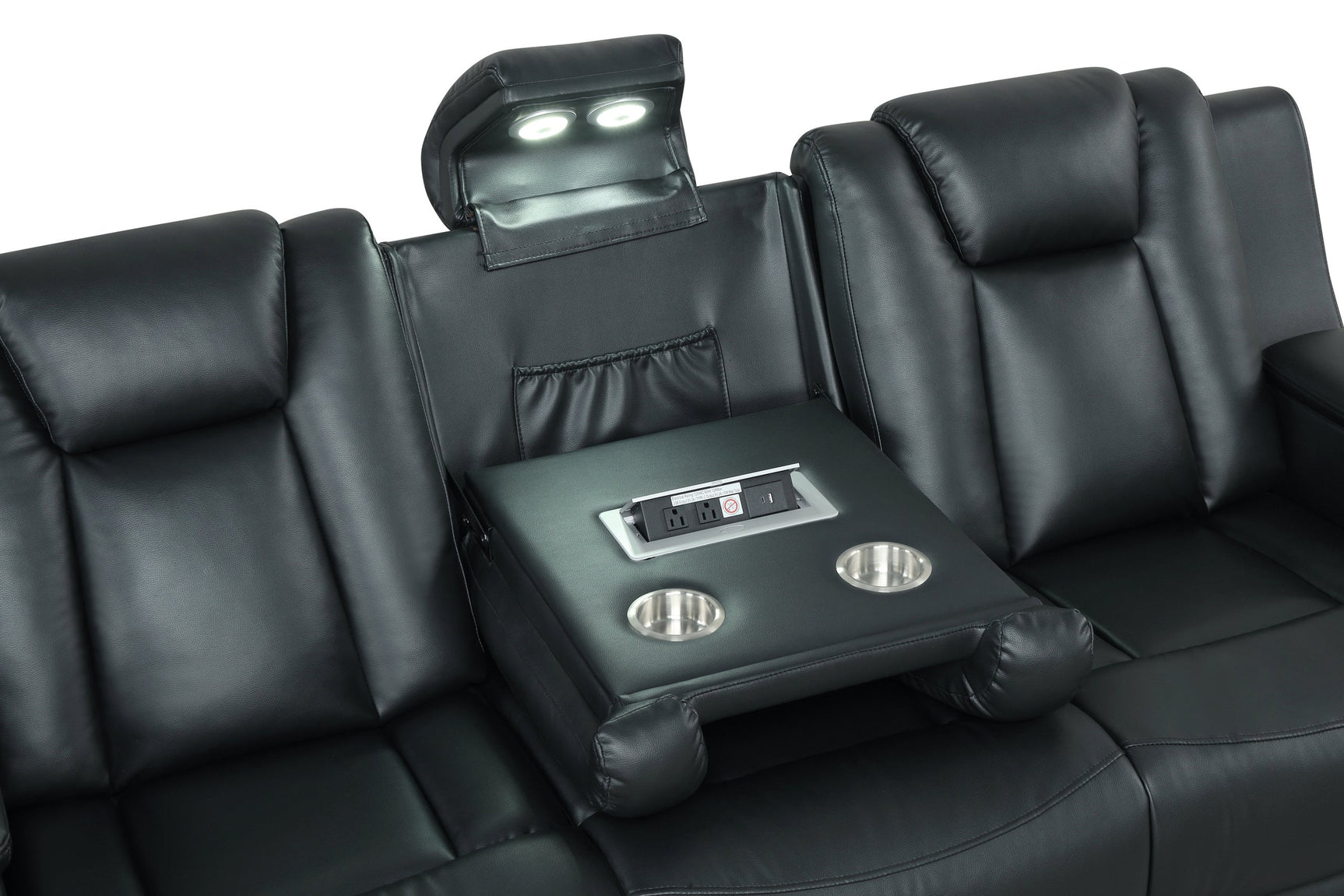 Hulk Black Leather Gel 3-Piece Reclining Set