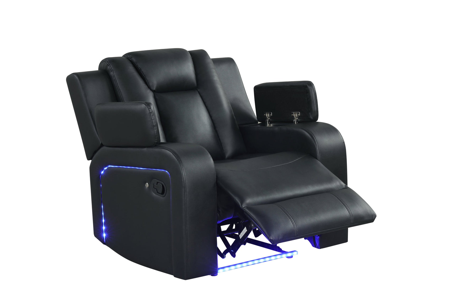 Hulk Black Leather Gel 3-Piece Reclining Set