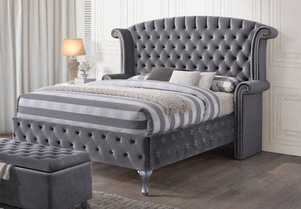 Diamond Palace Gray Bedroom Set - Ella Furniture