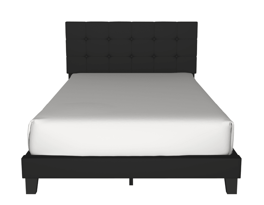Nini Black Upholstered Platform King Bed