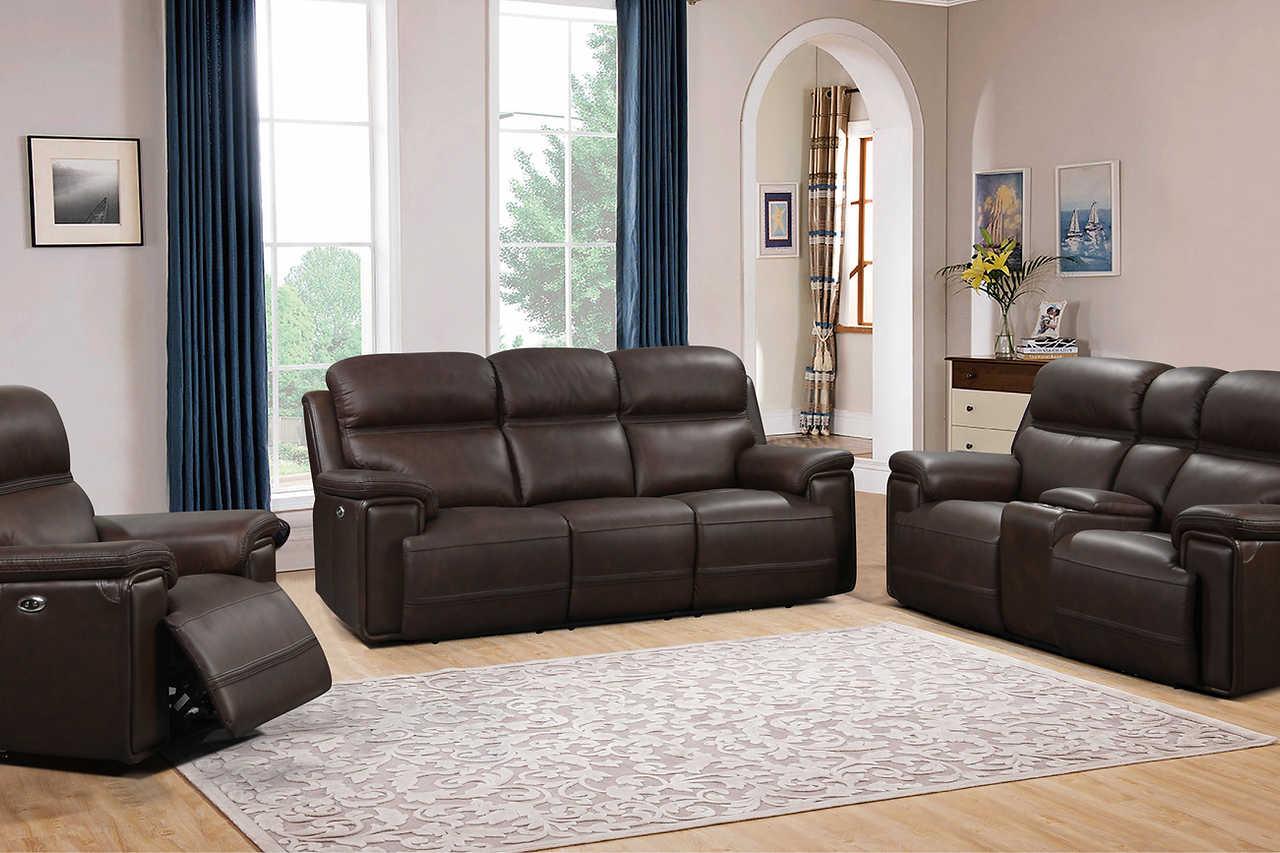 S7275 El Paso (Power\leather) (3Pcs Power Reclining Sofa, Loveseat And Recliner) - Ella Furniture