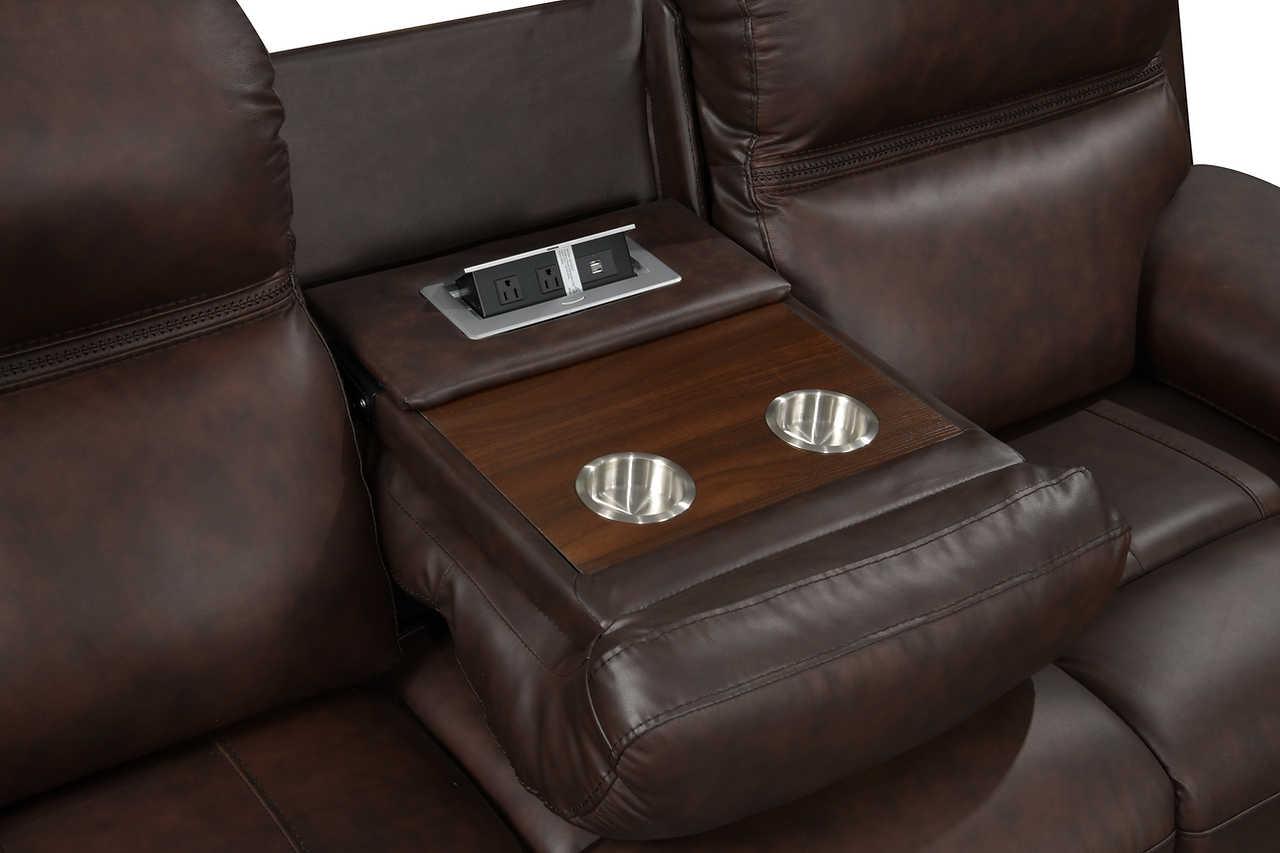 S7275 El Paso (Power\leather) (3Pcs Power Reclining Sofa, Loveseat And Recliner) - Ella Furniture