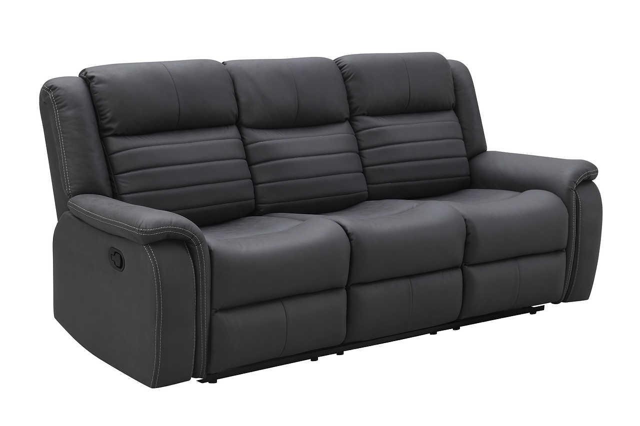 S7330 Max (Grey) (3Pc Sofa, Loveseat And Recliner) - Ella Furniture