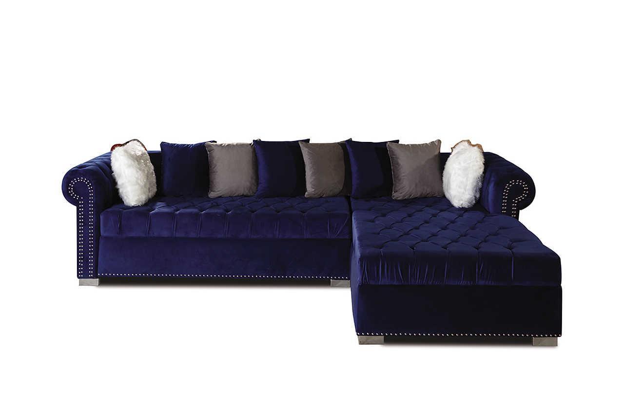 S8186 Milan Sectional (Blue) - Ella Furniture