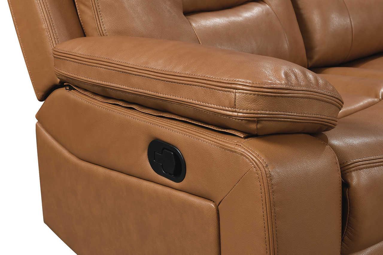 S8232 Dallas (Camel) (2Pcs Reclining Sofa And Loveseat (Leather Match)) - Ella Furniture