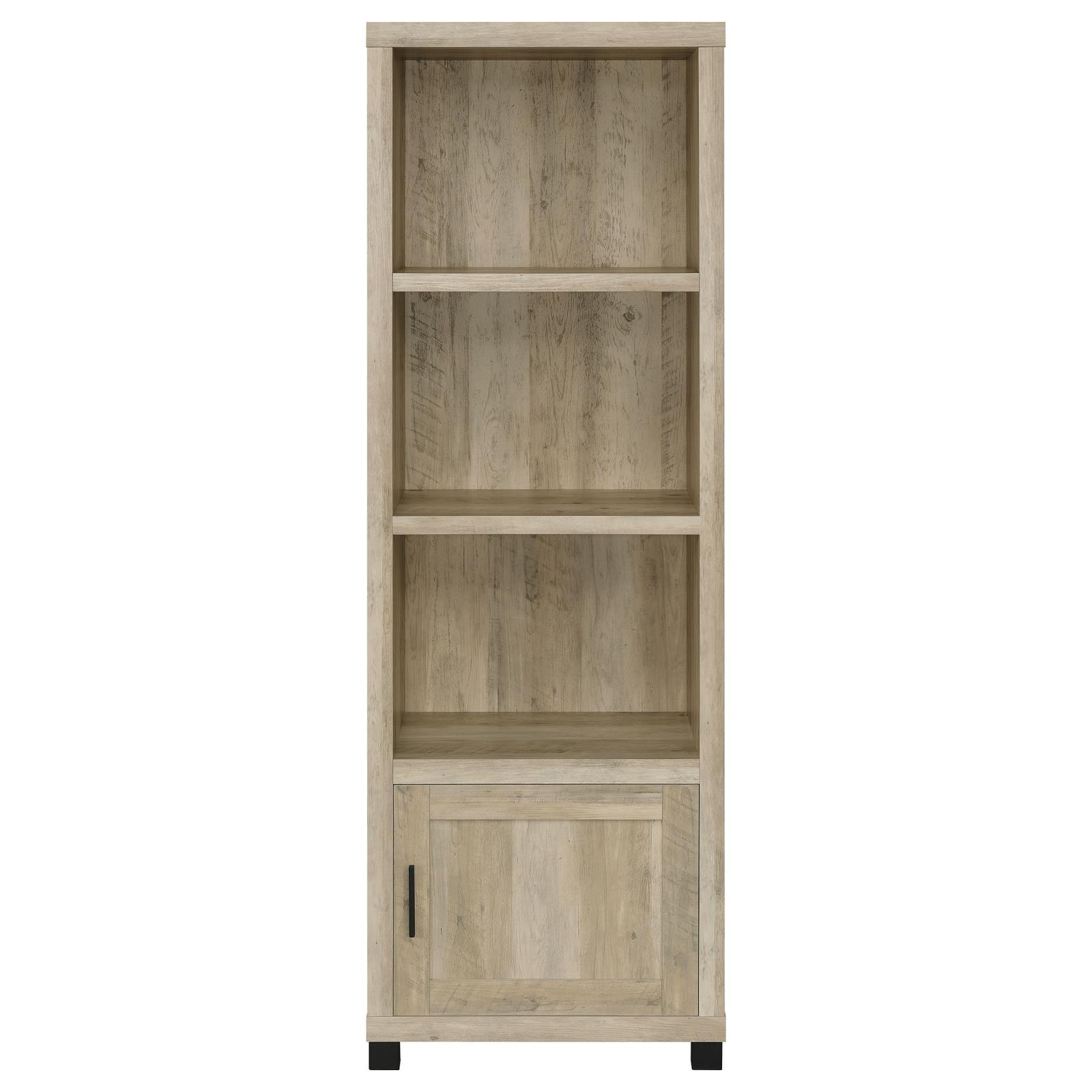 Sachin Sachin 3-Shelf Media Tower With Storage Cabinet Antique Pine 707746 - Ella Furniture