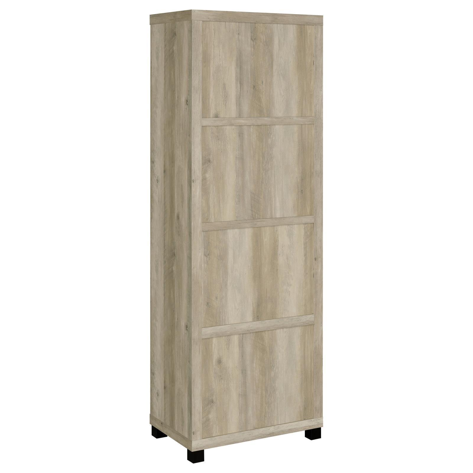 Sachin Sachin 3-Shelf Media Tower With Storage Cabinet Antique Pine 707746 - Ella Furniture