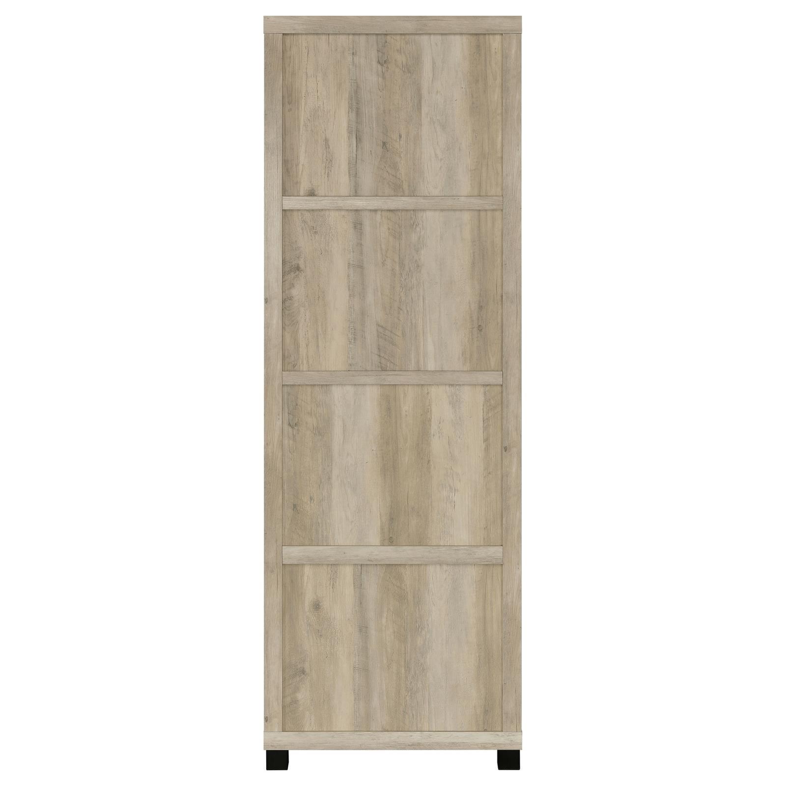 Sachin Sachin 3-Shelf Media Tower With Storage Cabinet Antique Pine 707746 - Ella Furniture