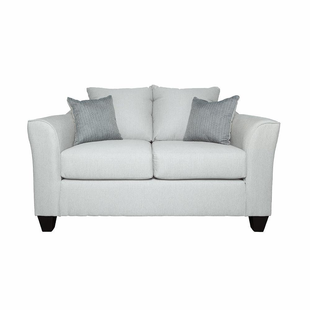 Salizar Collection Salizar Upholstered Track Arm Fabric Loveseat Grey Mist 508582 - Ella Furniture