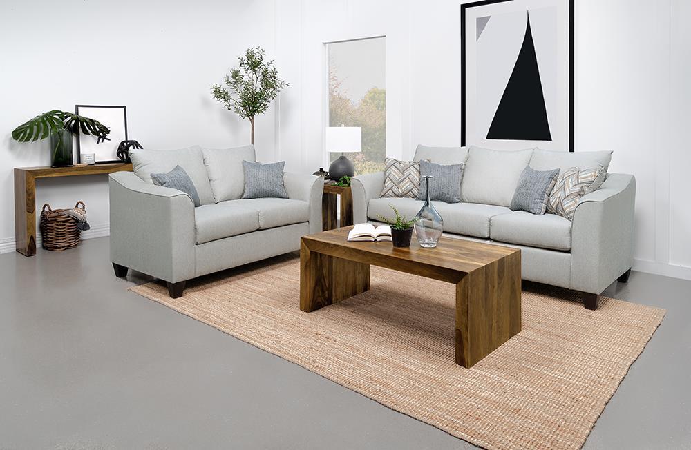 Salizar Collection Salizar Upholstered Track Arm Fabric Loveseat Grey Mist 508582 - Ella Furniture