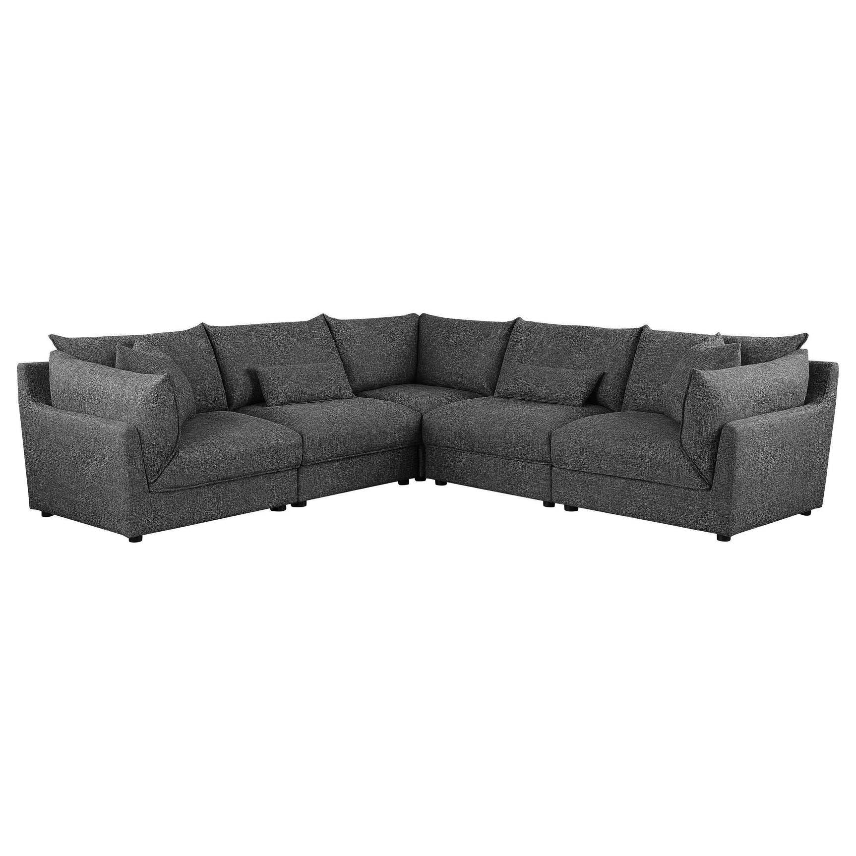 Sasha Upholstered Armless Chair Barely Black 551681 - Ella Furniture