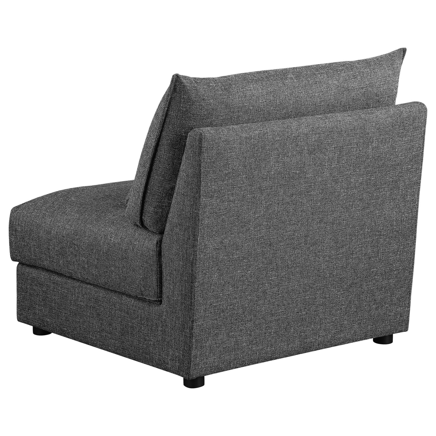 Sasha Upholstered Armless Chair Barely Black 551681 - Ella Furniture