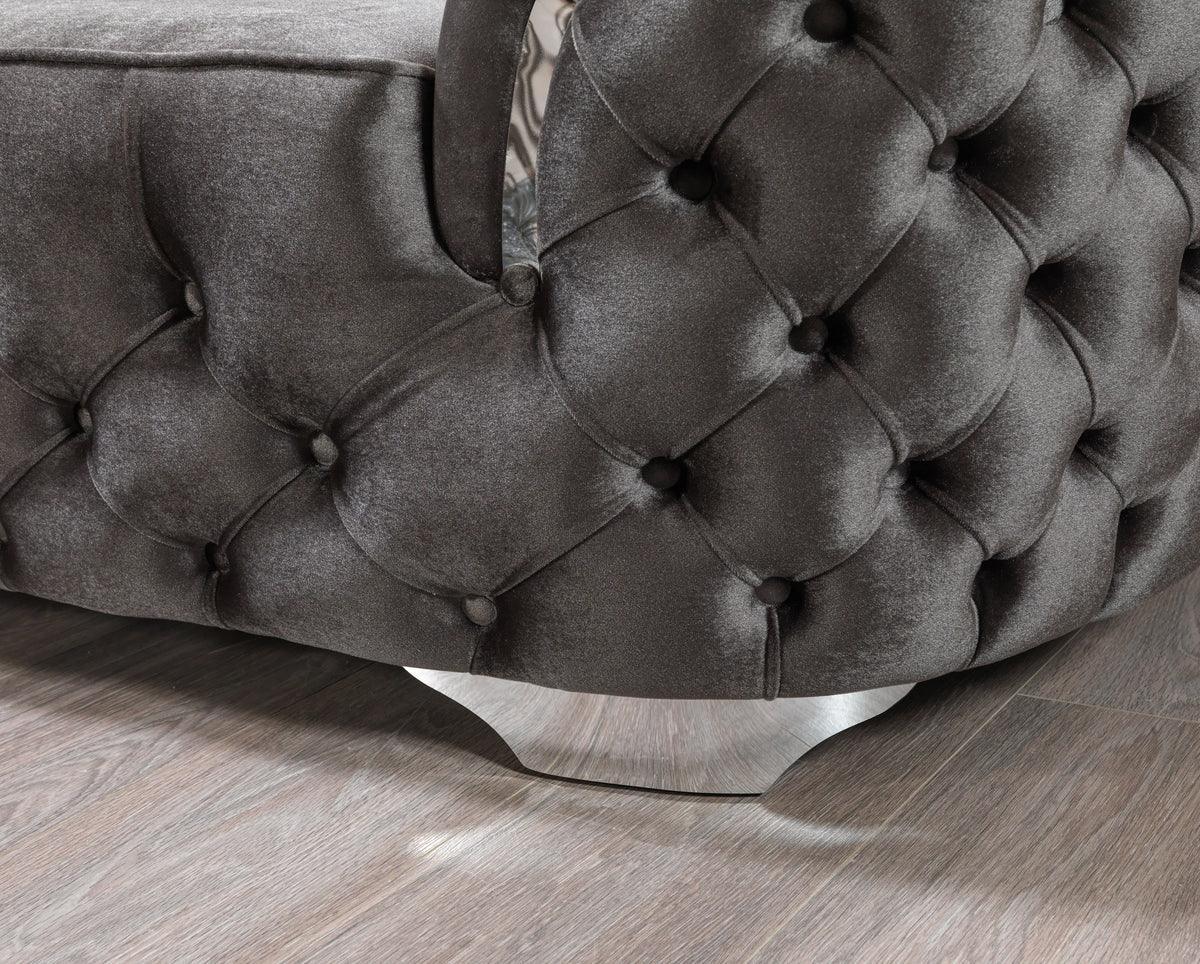Scarlett Gray Velvet Sofa & Loveseat - Ella Furniture