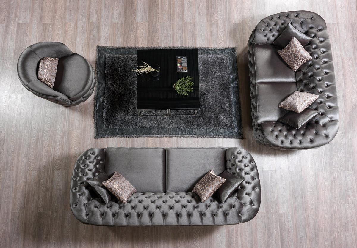 Scarlett Gray Velvet Sofa & Loveseat - Ella Furniture