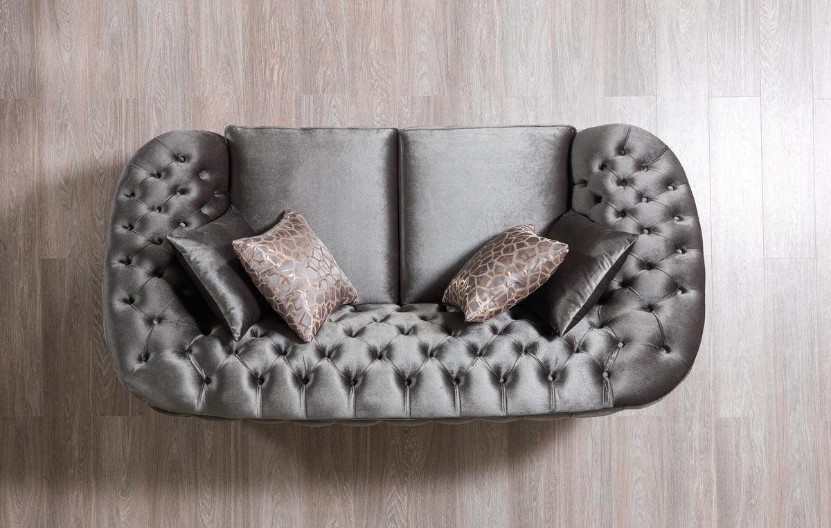 Scarlett Gray Velvet Sofa & Loveseat - Ella Furniture