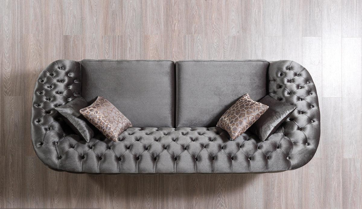 Scarlett Gray Velvet Sofa & Loveseat - Ella Furniture