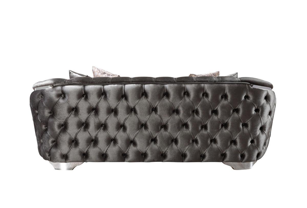 Scarlett Gray Velvet Sofa & Loveseat - Ella Furniture