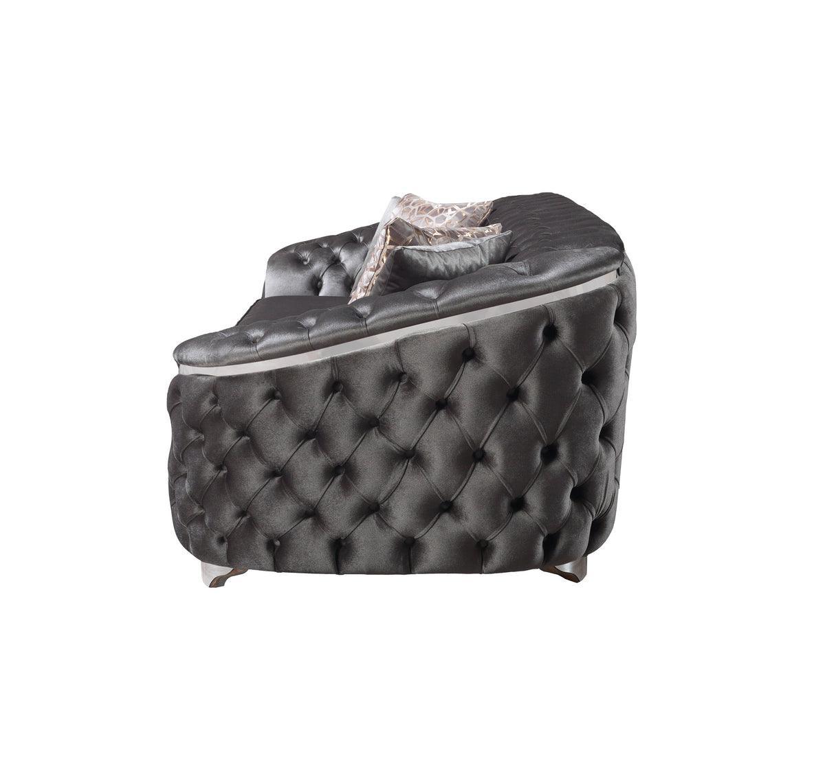Scarlett Gray Velvet Sofa & Loveseat - Ella Furniture