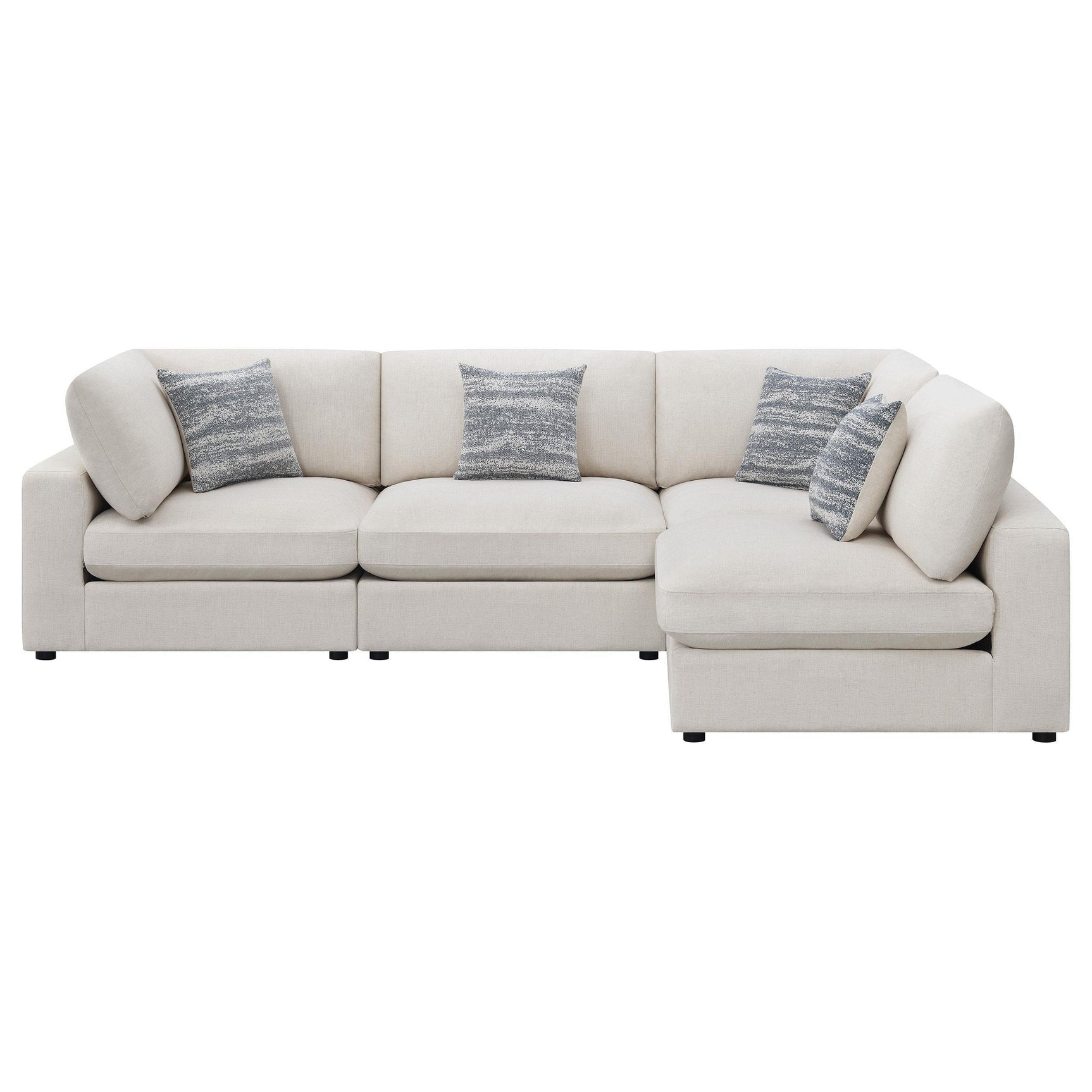 Serene Serene 4-piece Upholstered Modular Sectional Sofa Beige 551321-SETA - Ella Furniture