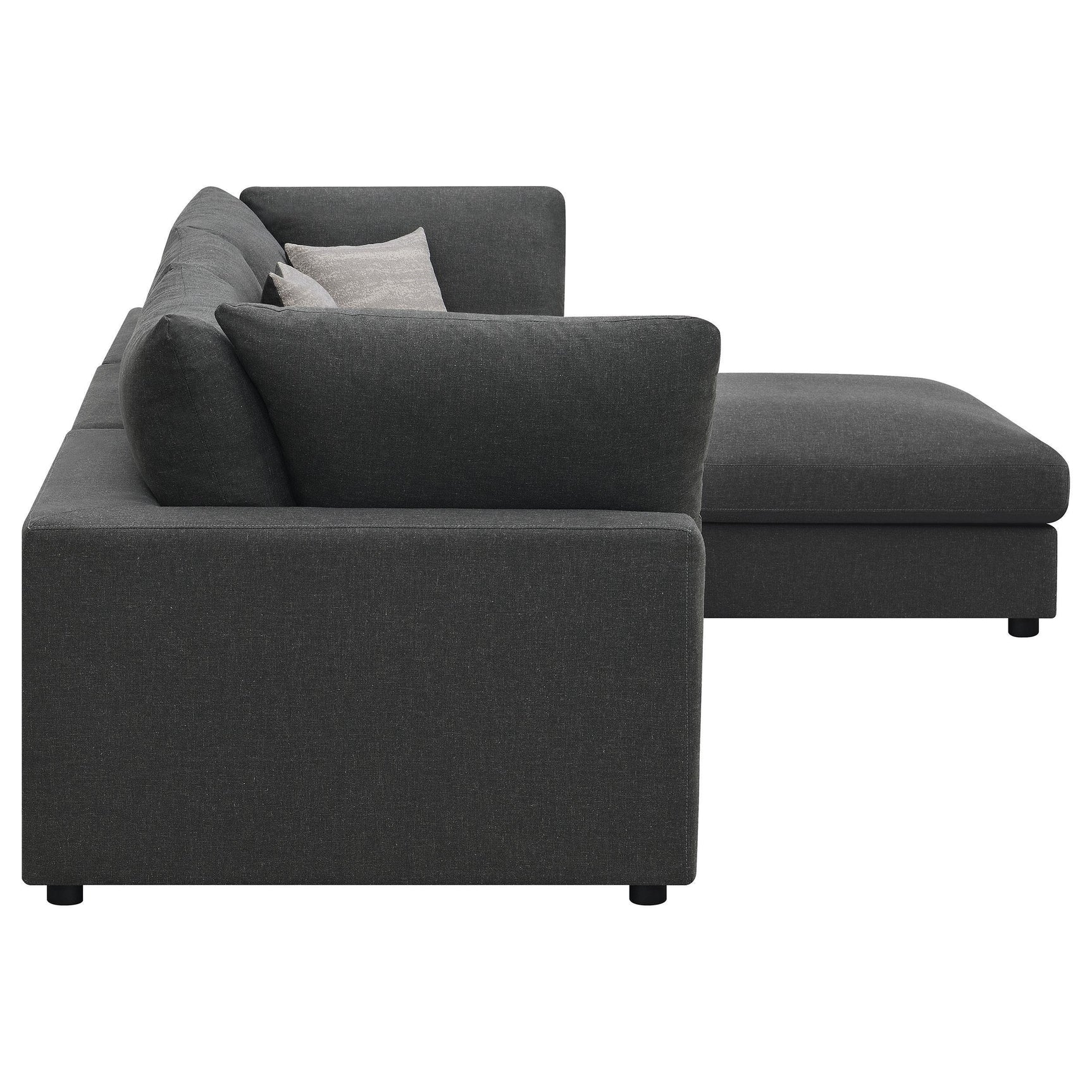 Serene Serene 4-piece Upholstered Modular Sectional Sofa Charcoal 551324-SETB - Ella Furniture