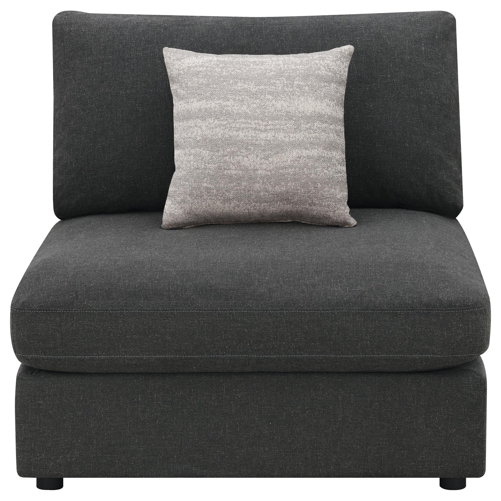 Serene Serene Upholstered Armless Chair Charcoal 551324 - Ella Furniture