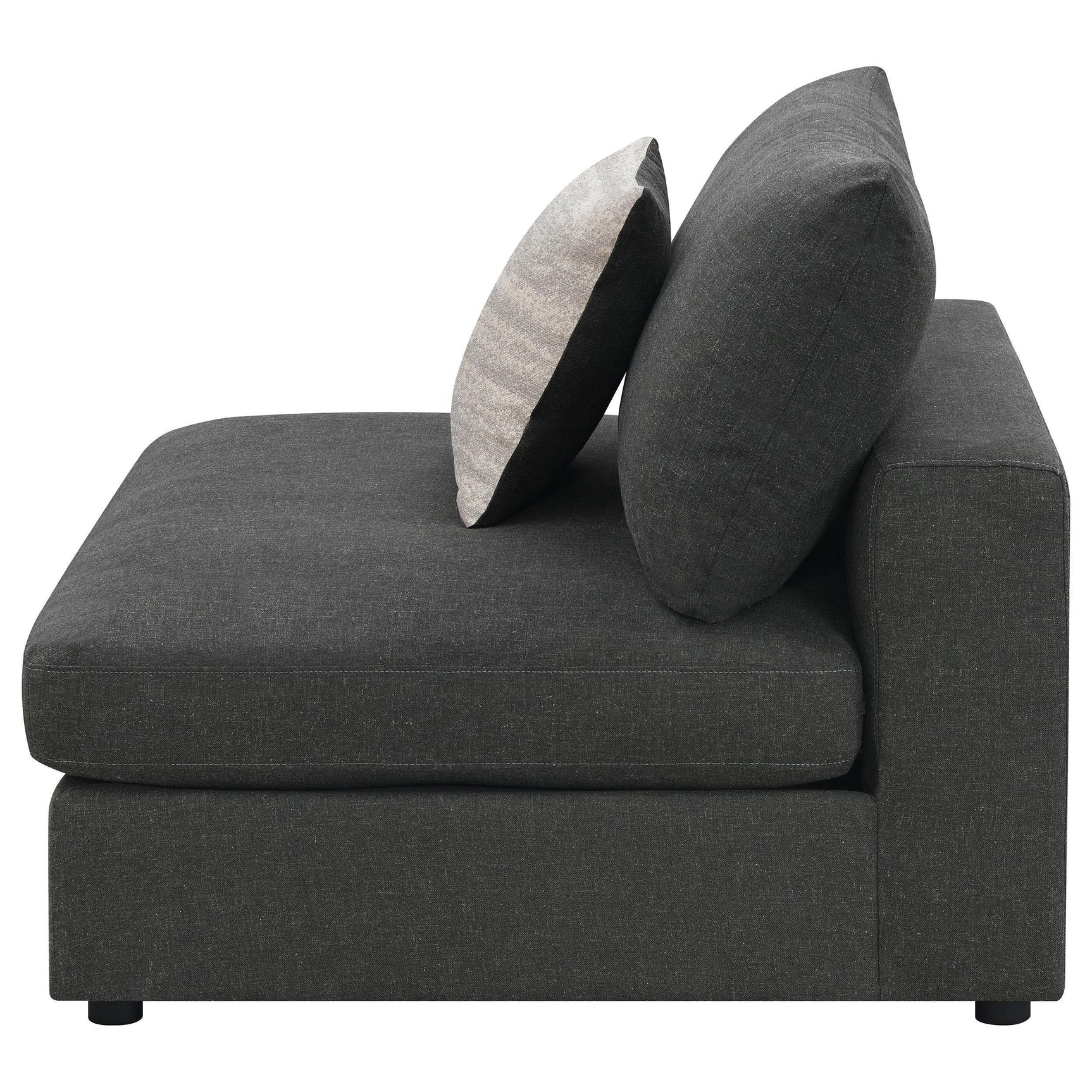 Serene Serene Upholstered Armless Chair Charcoal 551324 - Ella Furniture