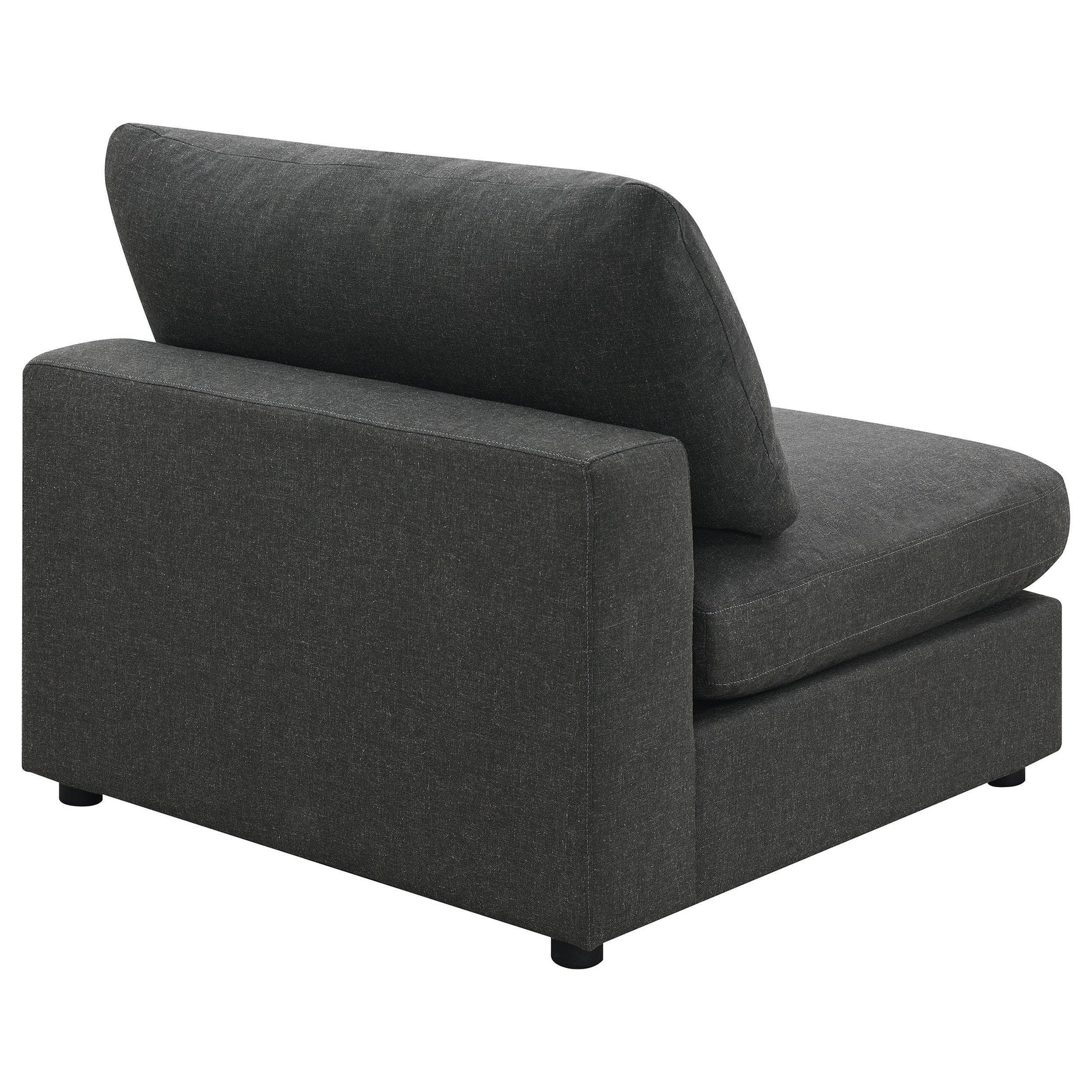 Serene Serene Upholstered Armless Chair Charcoal 551324 - Ella Furniture