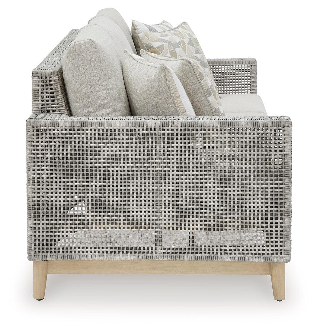 Seton Gray Creek Outdoor Sofa And 2 Chairs With Coffee Table - Ella Furniture