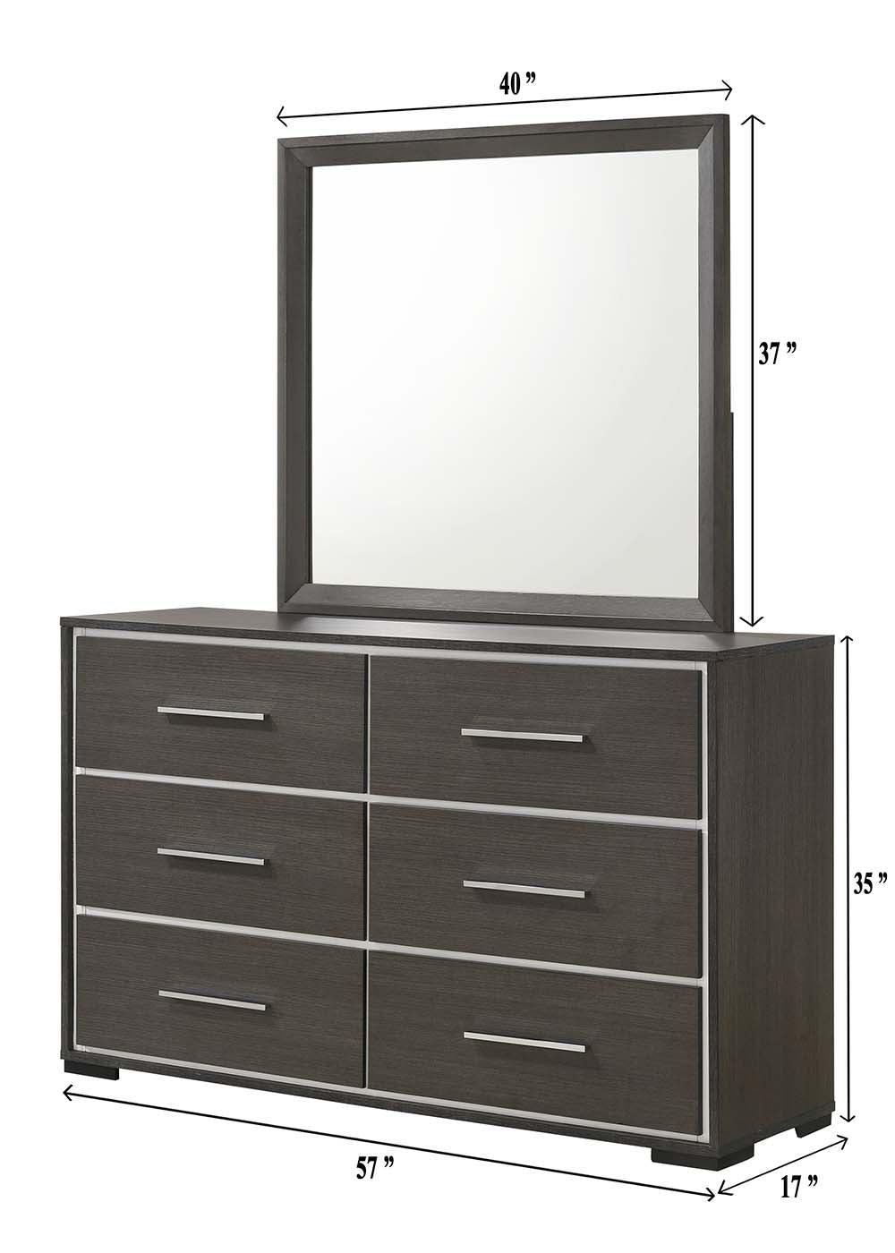 Sharpe Gray/White Modern Solid Wood And Veneers Fabric Upholstered Tufted Bedroom Set - Ella Furniture