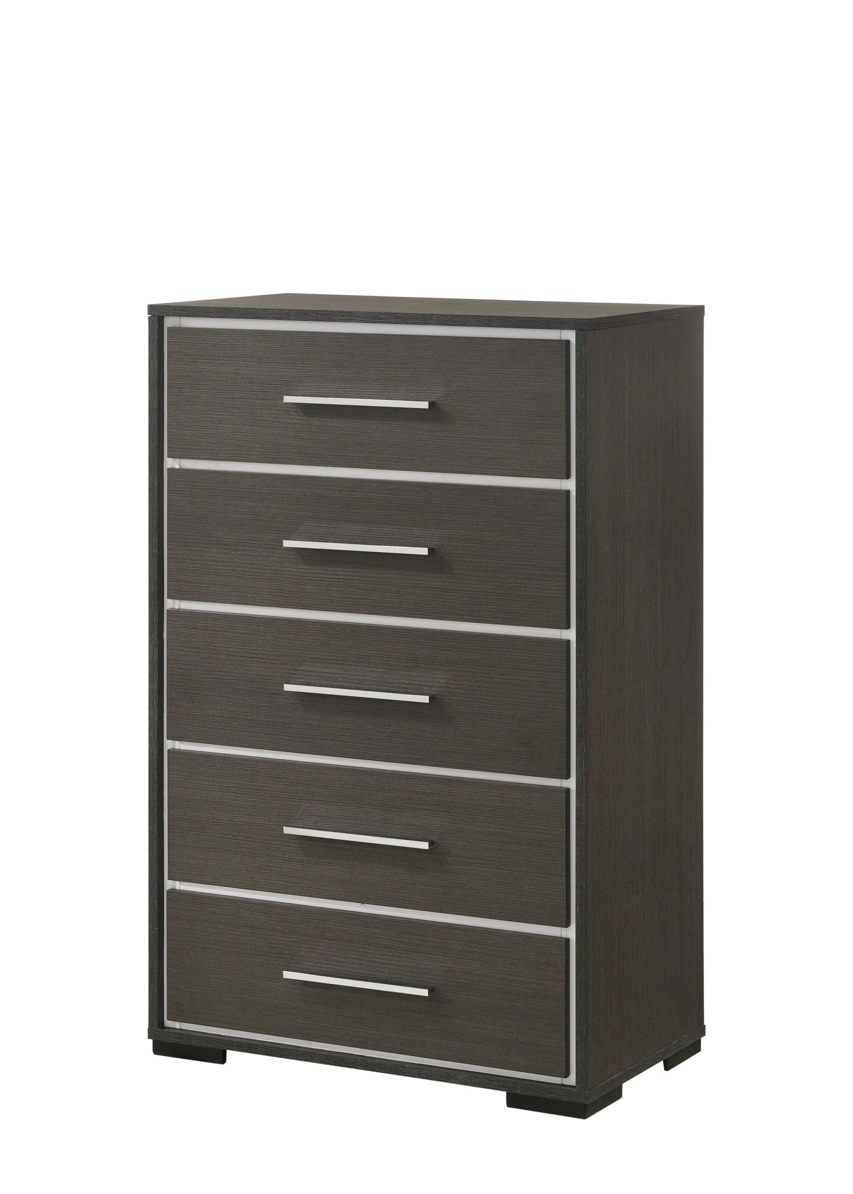 Sharpe Gray/White Modern Solid Wood And Veneers Fabric Upholstered Tufted Twin Bed - Ella Furniture