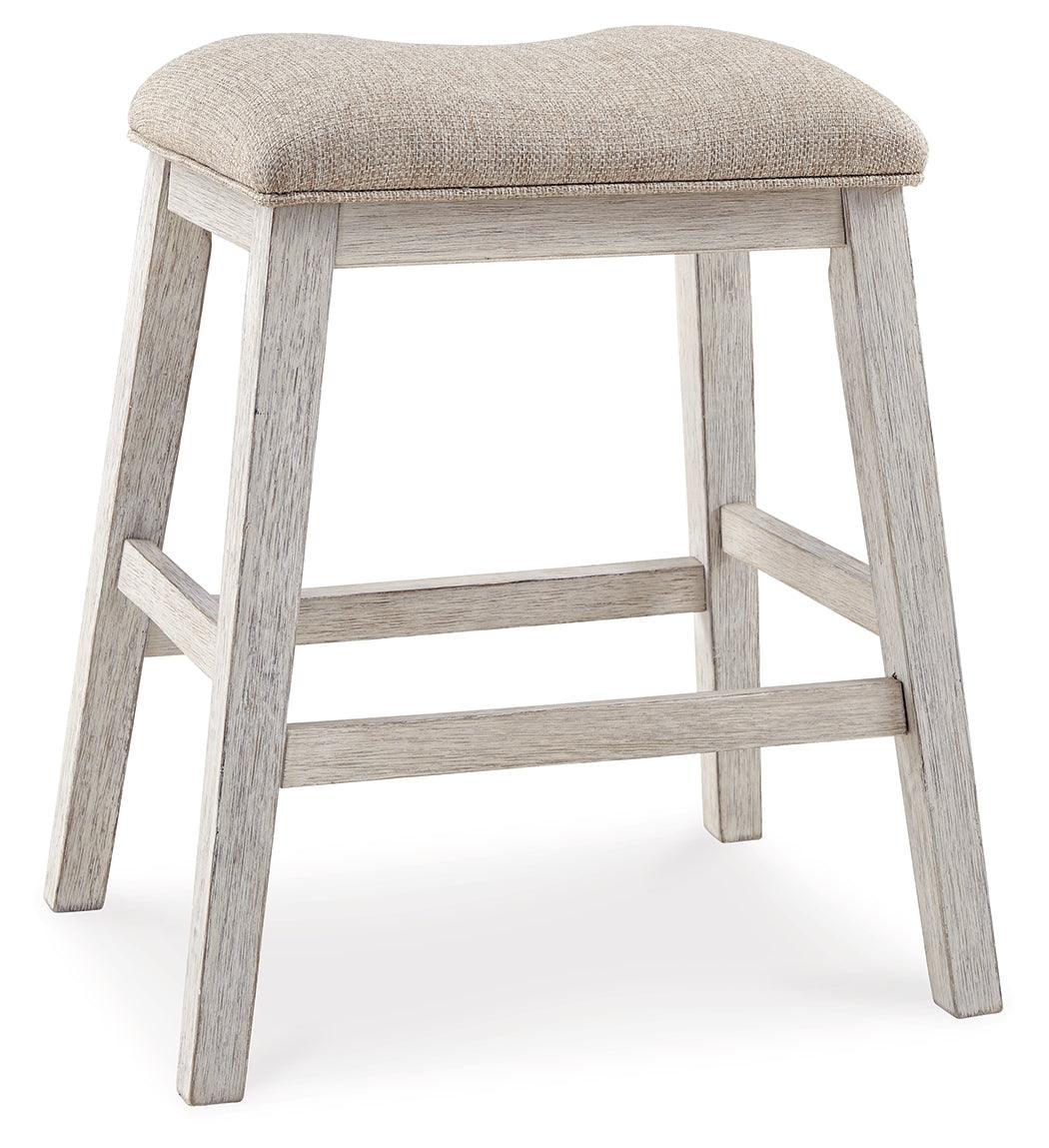 Skempton White/light Brown Counter Height Dining Table And 4 Barstools PKG001970 - D394-32 | D394-024 | D394-024 - Ella Furniture
