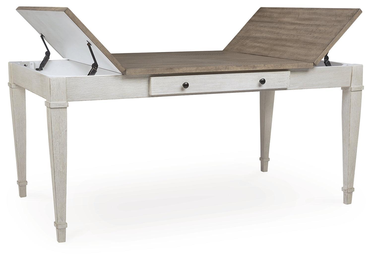 Skempton White/light Brown Rectangular Dining Room Set - Ella Furniture