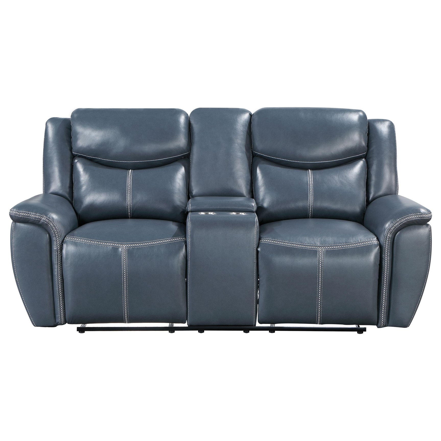 Sloane 2-piece Upholstered Reclining Sofa Set Blue 610271-S2 - Ella Furniture