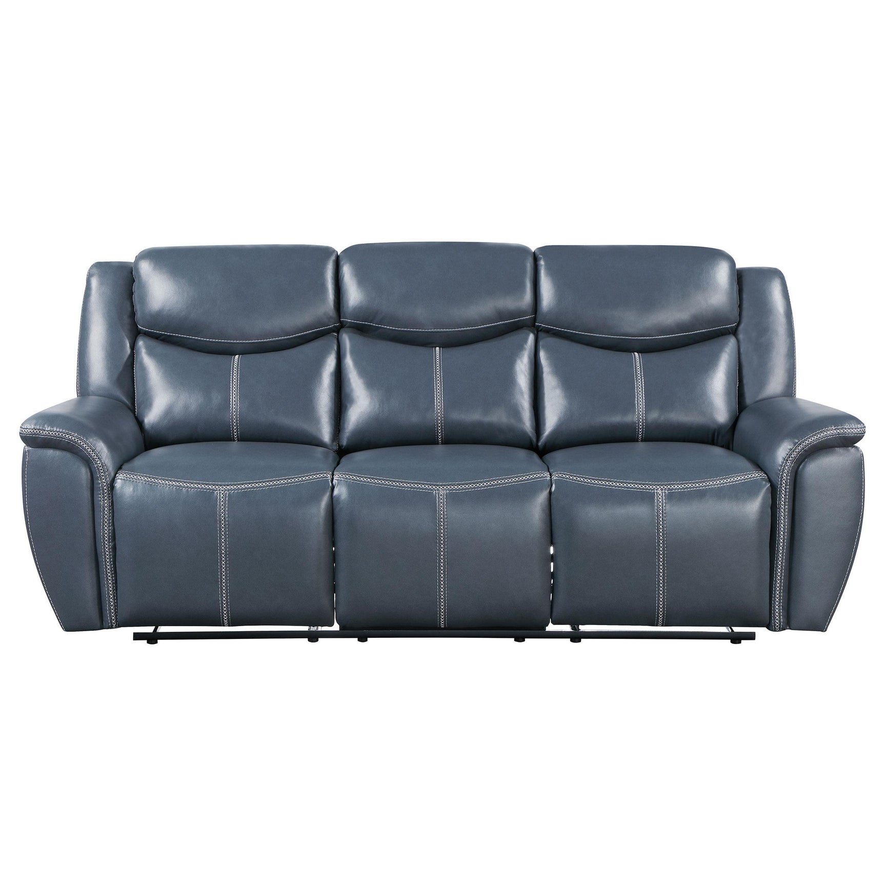 Sloane 2-piece Upholstered Reclining Sofa Set Blue 610271-S2 - Ella Furniture