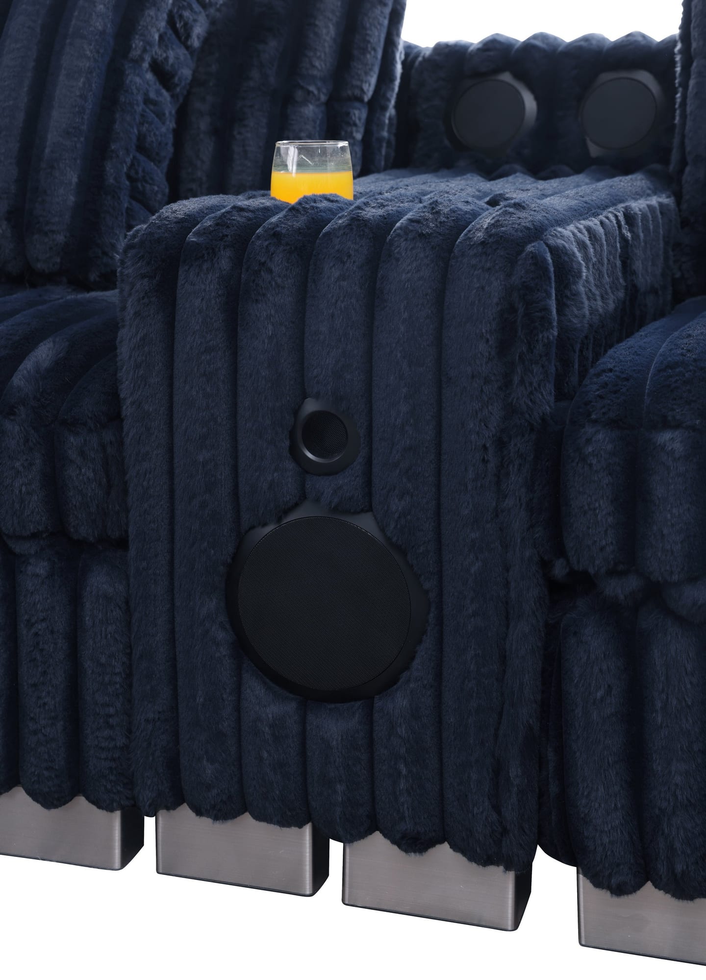 Snuggle Station Blue Reclining 6 or 7-Piece Sectional view 6