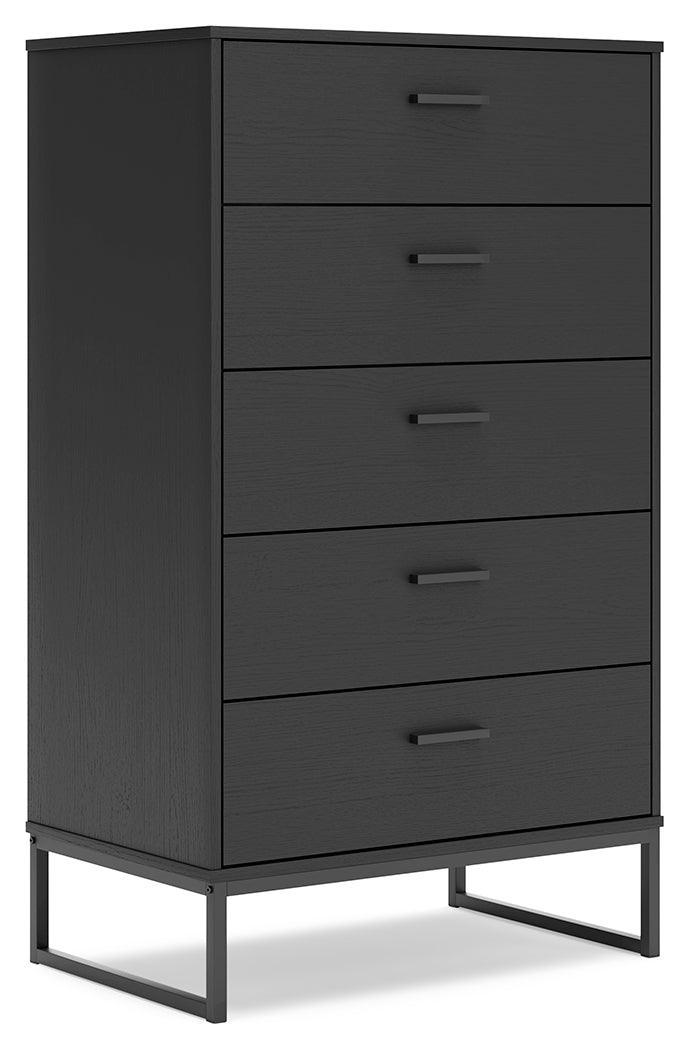 Socalle Black Chest of Drawers - Ella Furniture