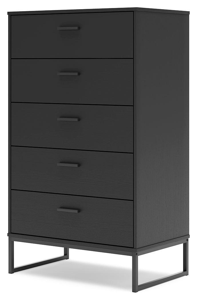 Socalle Black Chest of Drawers - Ella Furniture