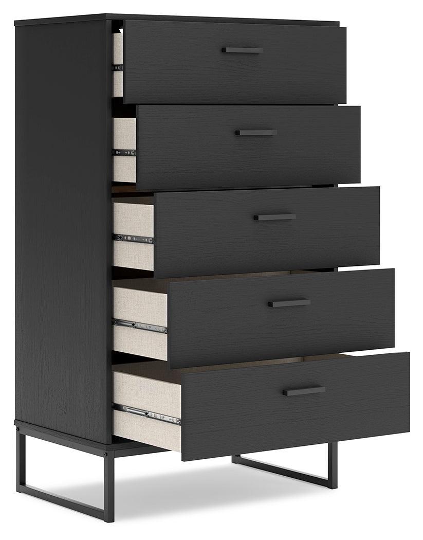 Socalle Black Chest of Drawers - Ella Furniture