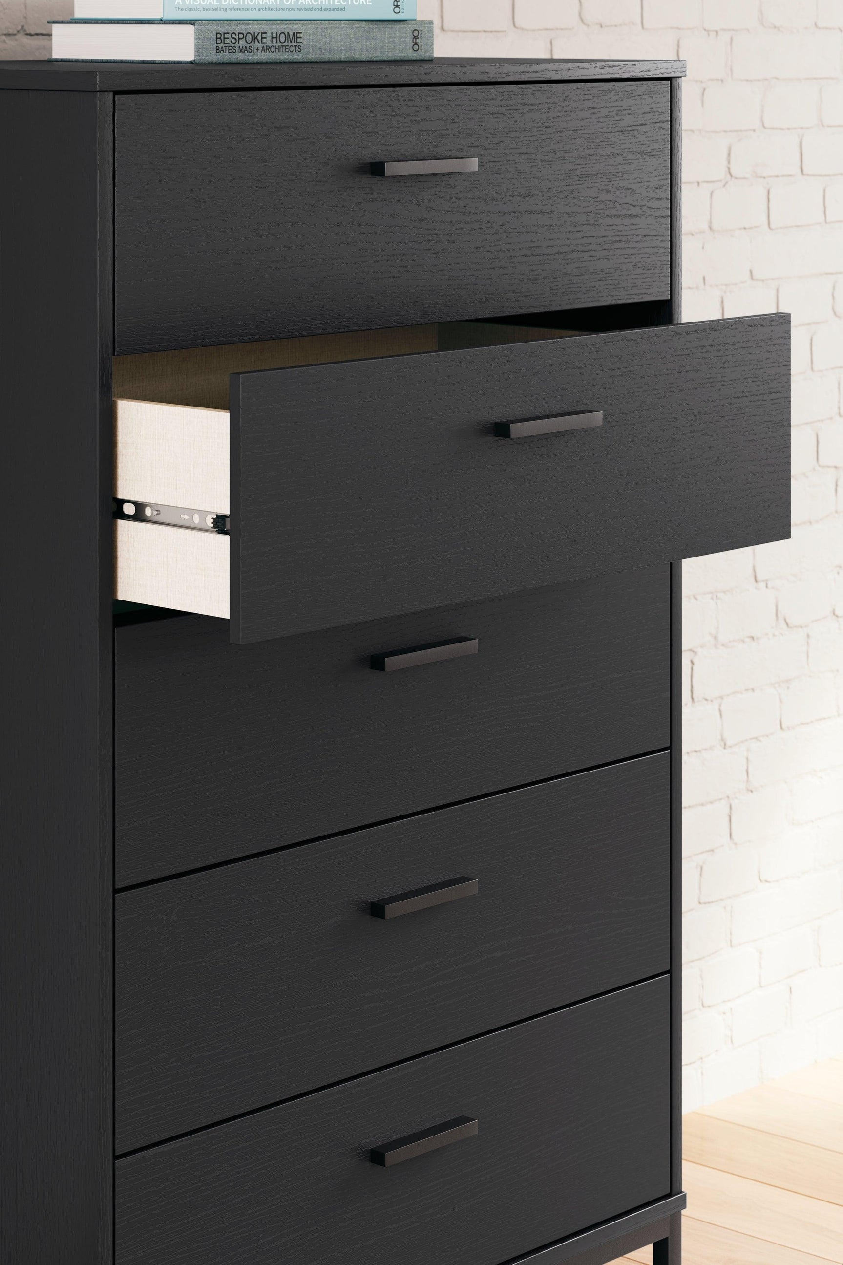 Socalle Black Chest of Drawers - Ella Furniture