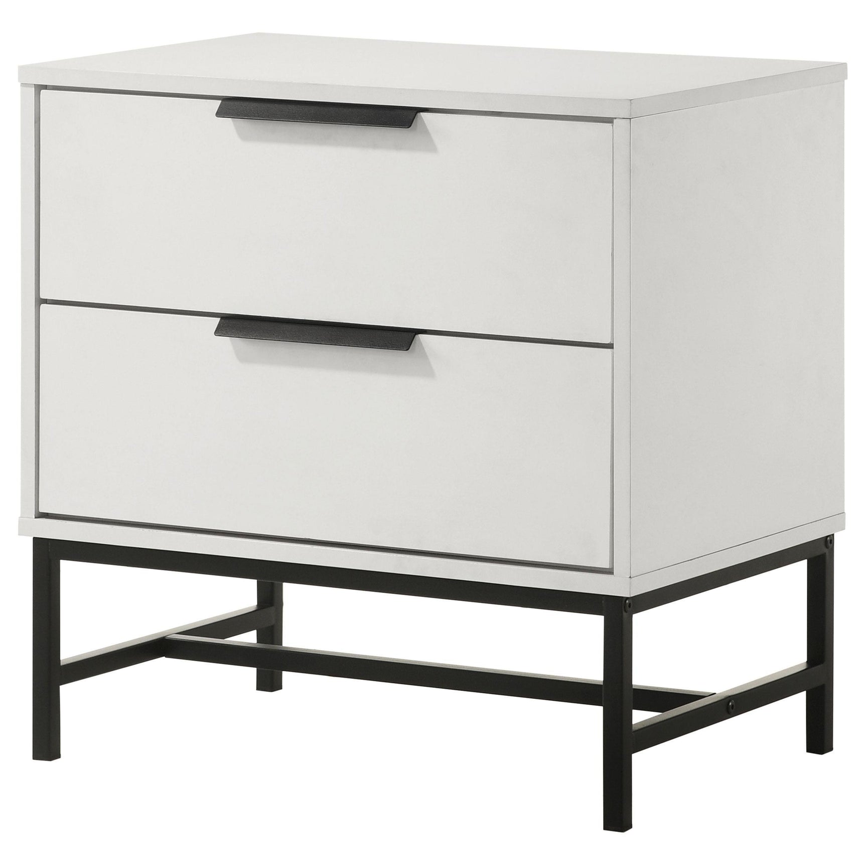 Sonora 2-drawer Nightstand Bedside Table White 224862 - Ella Furniture