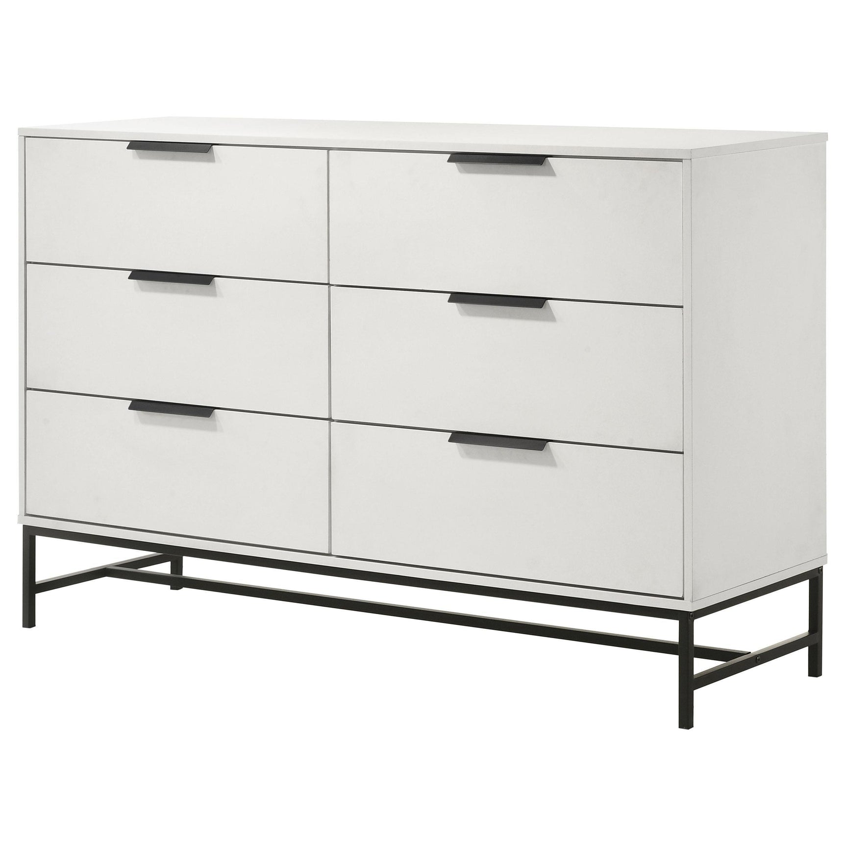 Sonora 6-drawer Bedroom Dresser White 224863 - Ella Furniture