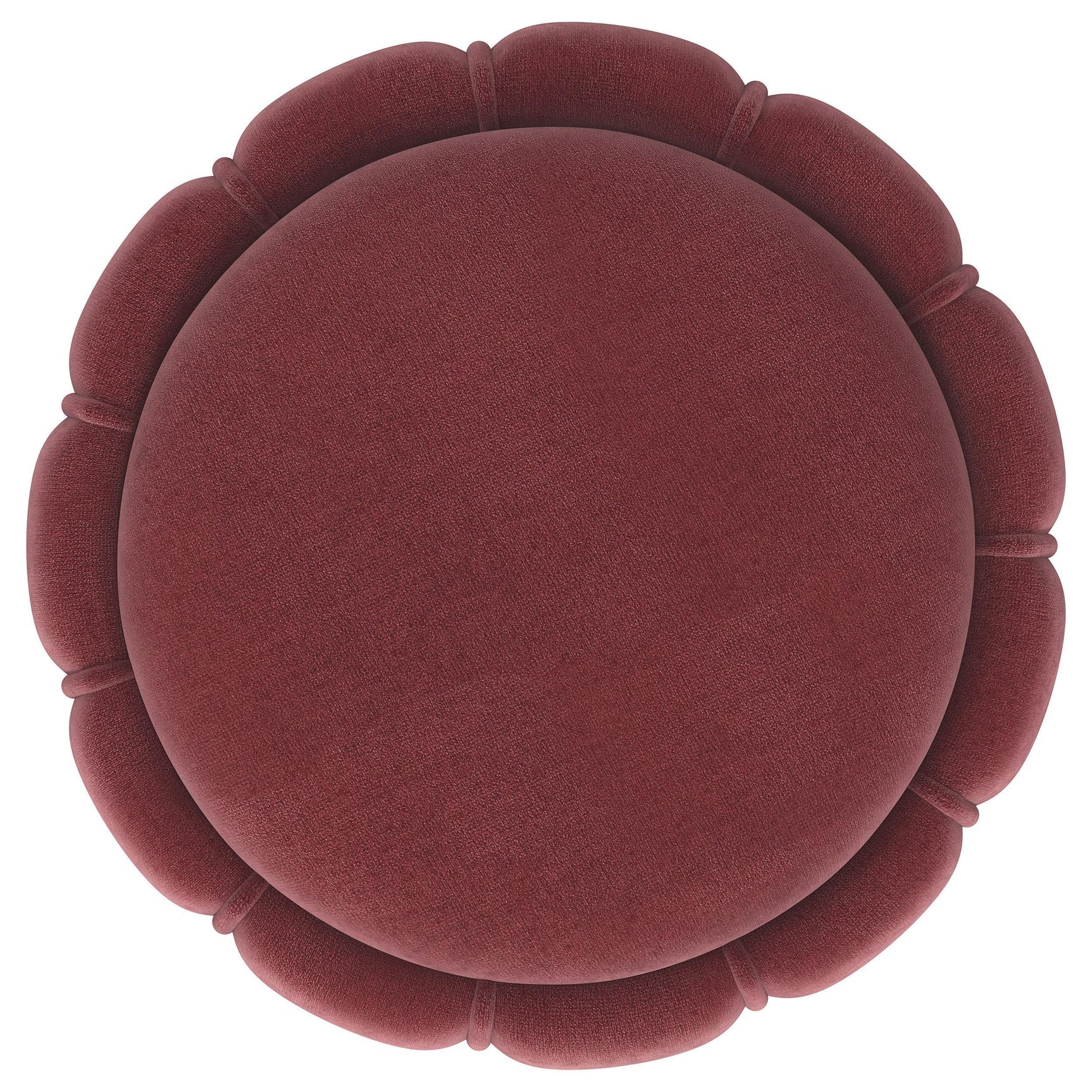 Sora Round Upholstered Ottoman Berry 910290 - Ella Furniture