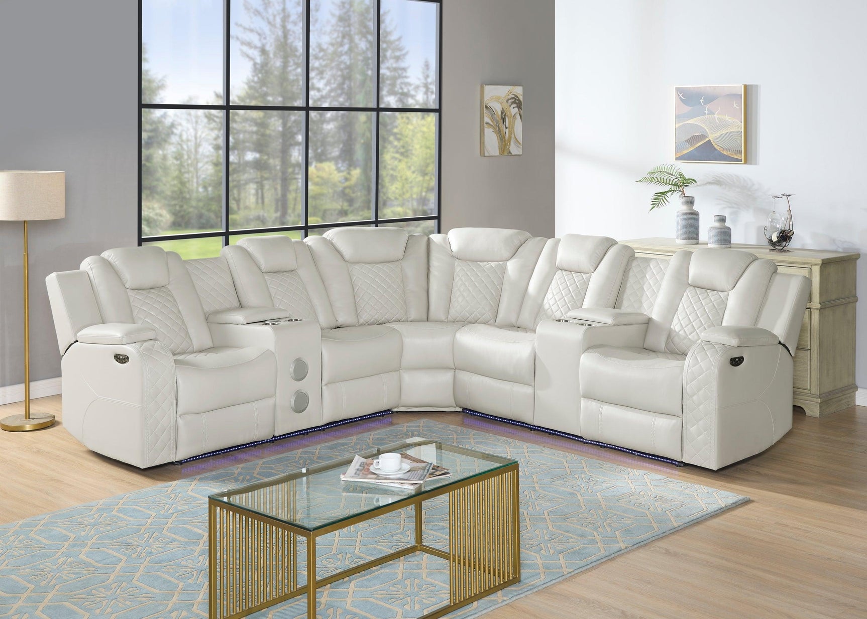 Spaceship Sand Power Reclining Sectional - Ella Furniture