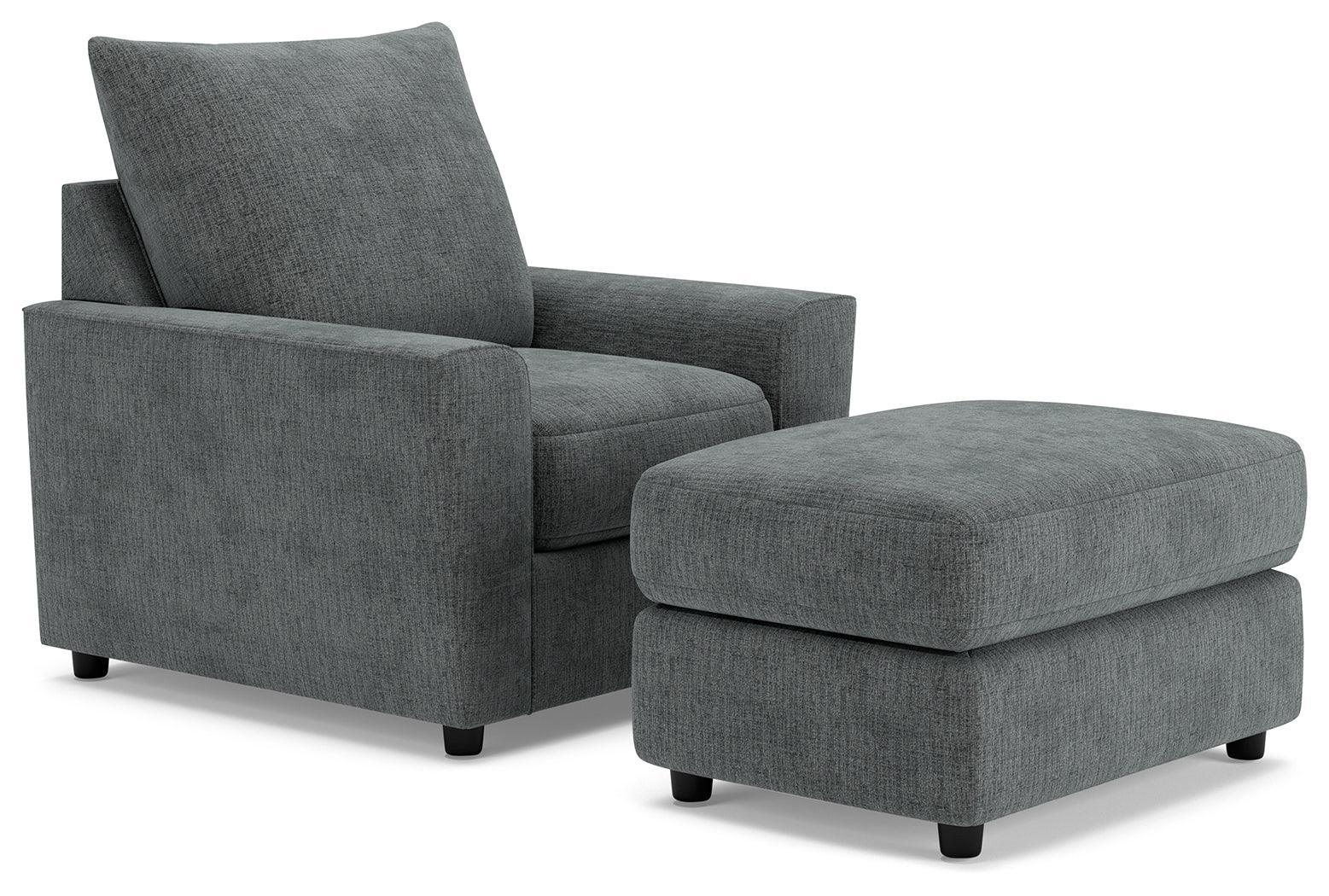 Stairatt Gravel Chair And Ottoman - Ella Furniture