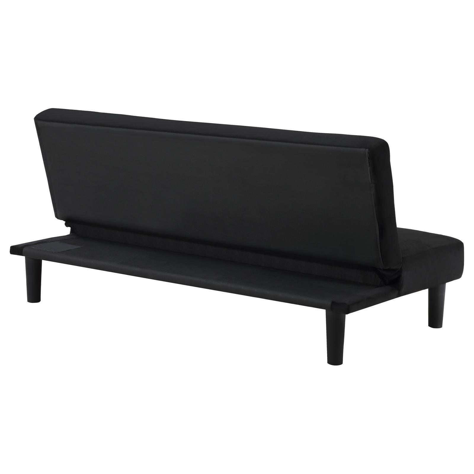 Stanford Motion Collection Stanford Multipurpose Upholstered Tufted Convertible Sofa Bed Black 360238 - Ella Furniture
