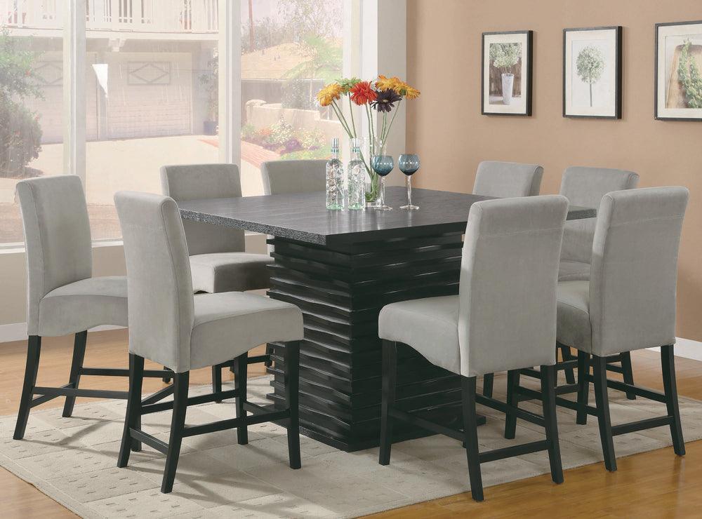Stanton Black Rectangle Pedestal Dining Room Set - Ella Furniture