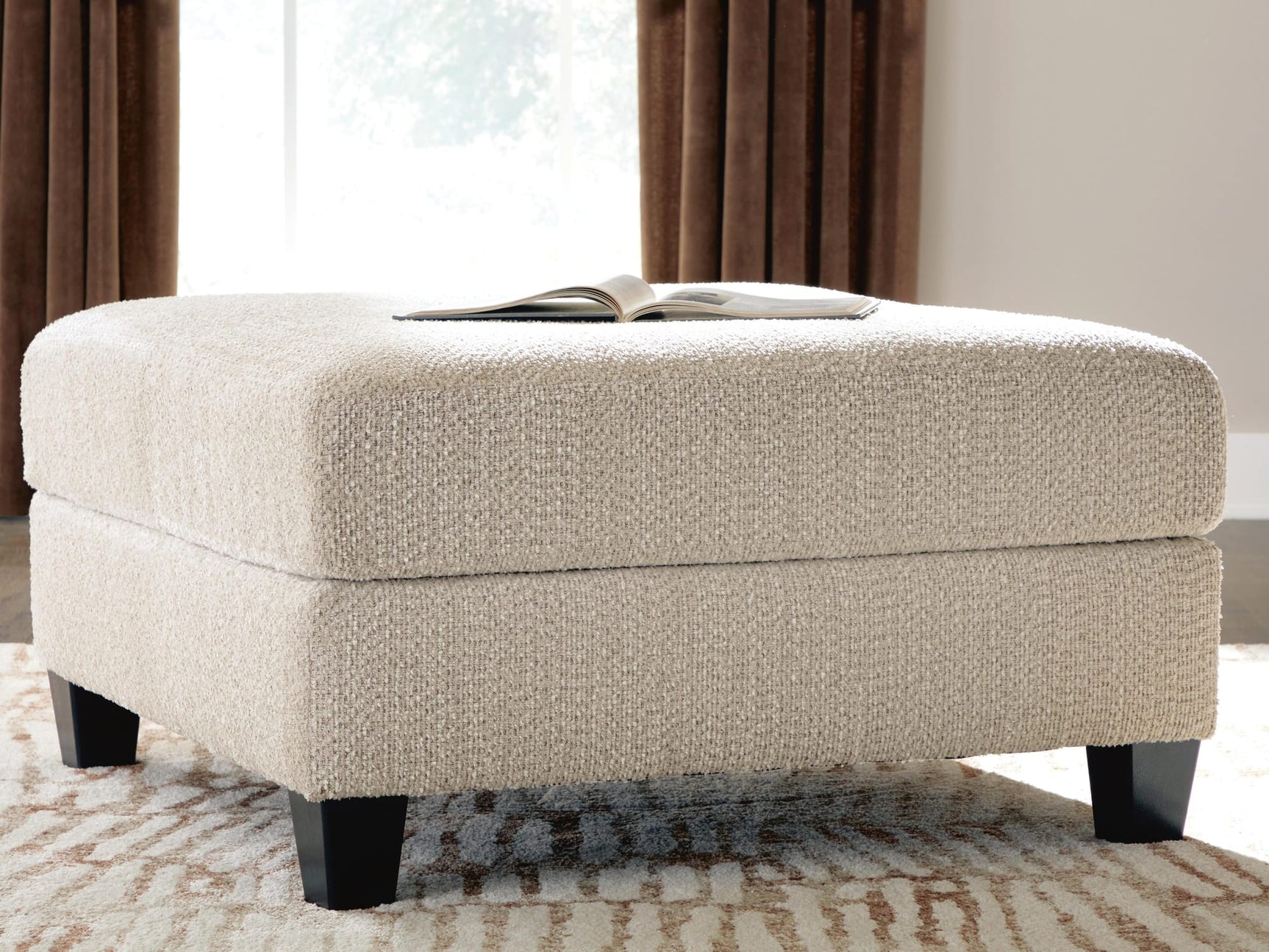 Steelwater Retreat Latte Chenille Oversized Accent Ottoman from Ella Furniture