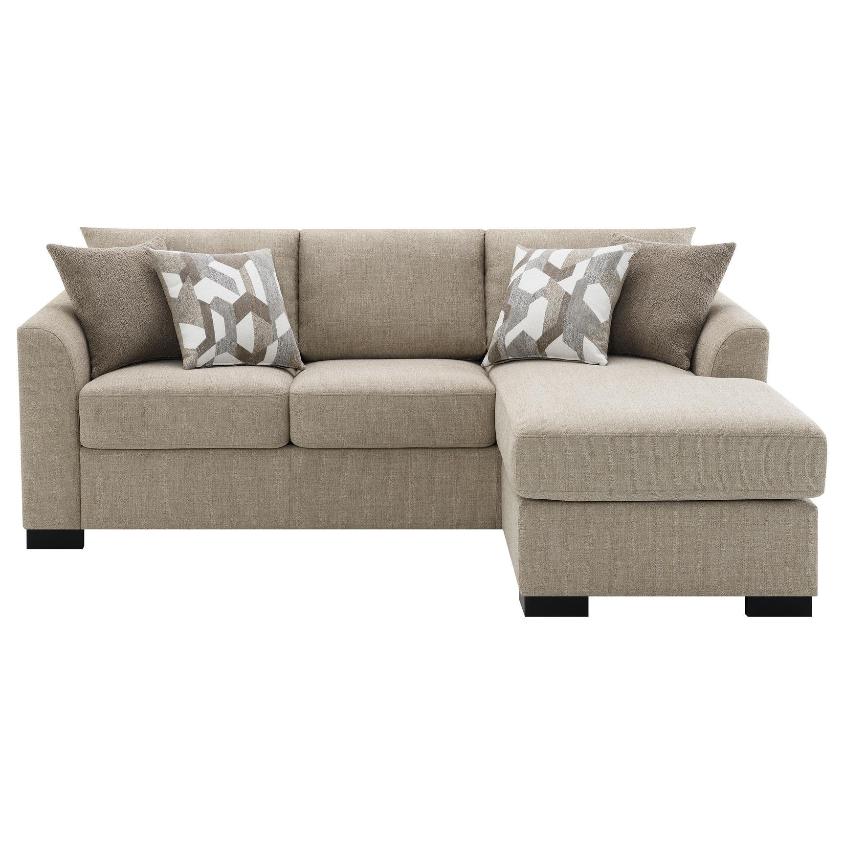 Storey Upholstered Sleeper Sectional Chaise Sofa Camel 504778 - Ella Furniture